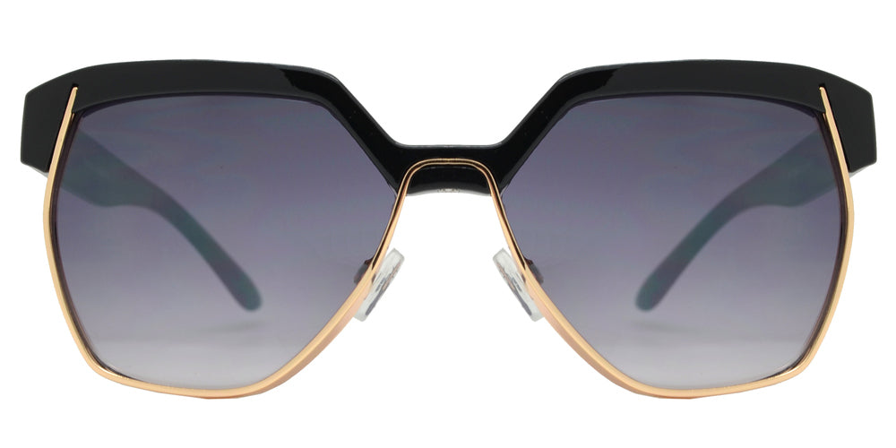 Wholesale - FC 6252 - Retro hexagon Half Rimmed Plastic Sunglasses - Dynasol Eyewear