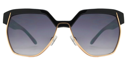 Wholesale - FC 6252 - Retro hexagon Half Rimmed Plastic Sunglasses - Dynasol Eyewear