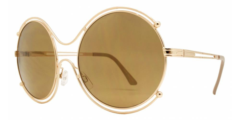 Wholesale - FC 6295 - Oversize Round Cutout Metal Sunglasses - Dynasol Eyewear