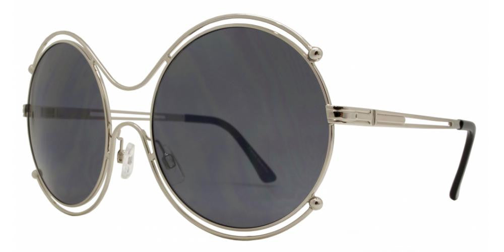 Wholesale - FC 6295 - Oversize Round Cutout Metal Sunglasses - Dynasol Eyewear