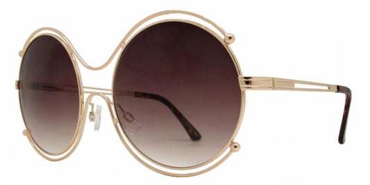 Wholesale - FC 6295 - Oversize Round Cutout Metal Sunglasses - Dynasol Eyewear