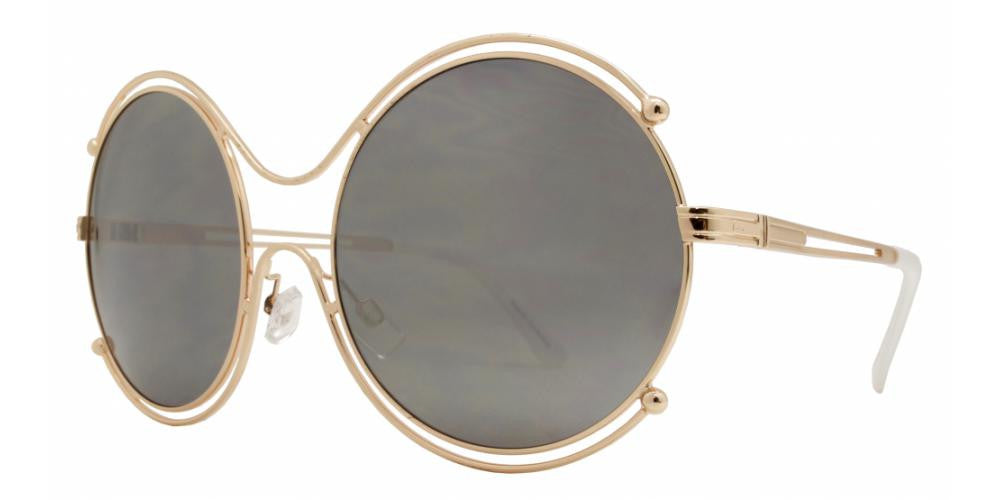 Wholesale - FC 6295 - Oversize Round Cutout Metal Sunglasses - Dynasol Eyewear