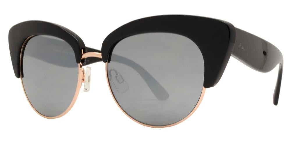 Wholesale - FC 6347 - Cat Eye Half Rimmed Chunky Women Plastic Sunglasses - Dynasol Eyewear