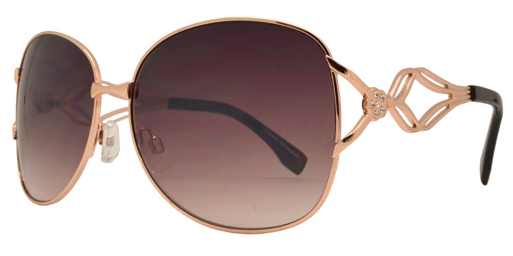 Wholesale - FC 6369 - Women Butterfly with Rhinestone Accent Metal Sunglasses - Dynasol Eyewear