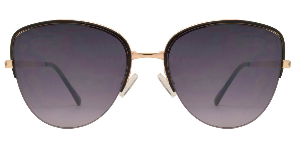 Wholesale - FC 6382 - Half Rimmed Cat Eye Women Metal Sunglasses - Dynasol Eyewear
