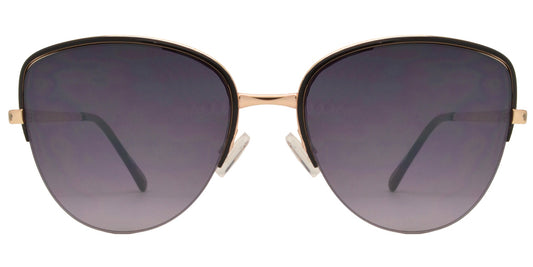 Wholesale - FC 6382 - Half Rimmed Cat Eye Women Metal Sunglasses - Dynasol Eyewear