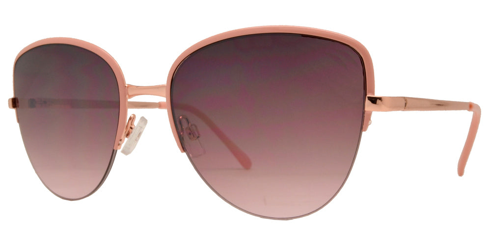 Wholesale - FC 6382 - Half Rimmed Cat Eye Women Metal Sunglasses - Dynasol Eyewear