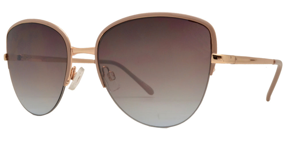 Wholesale - FC 6382 - Half Rimmed Cat Eye Women Metal Sunglasses - Dynasol Eyewear