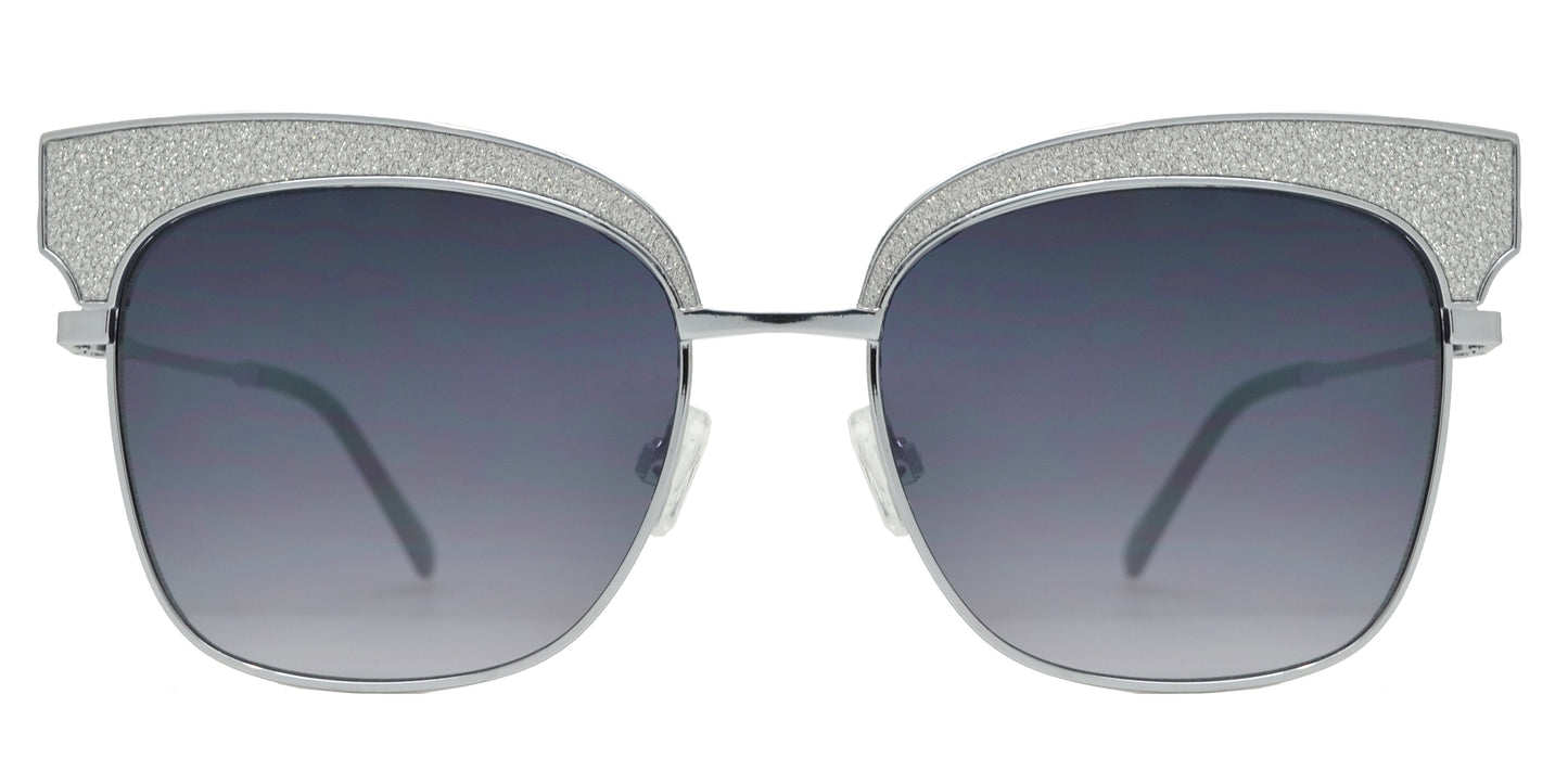 Wholesale - FC 6408 - Women's Slim Square with Glitter Accent Sunglasses - Dynasol Eyewear