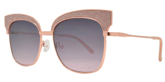 Wholesale - FC 6408 - Women's Slim Square with Glitter Accent Sunglasses - Dynasol Eyewear