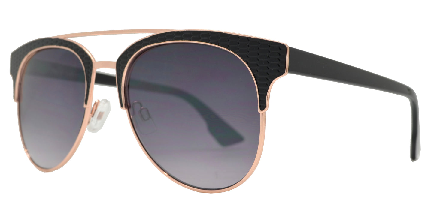 Wholesale - FC 6409 - Women's Modern Metal Aviator Sunglasses with Brow Bar - Dynasol Eyewear