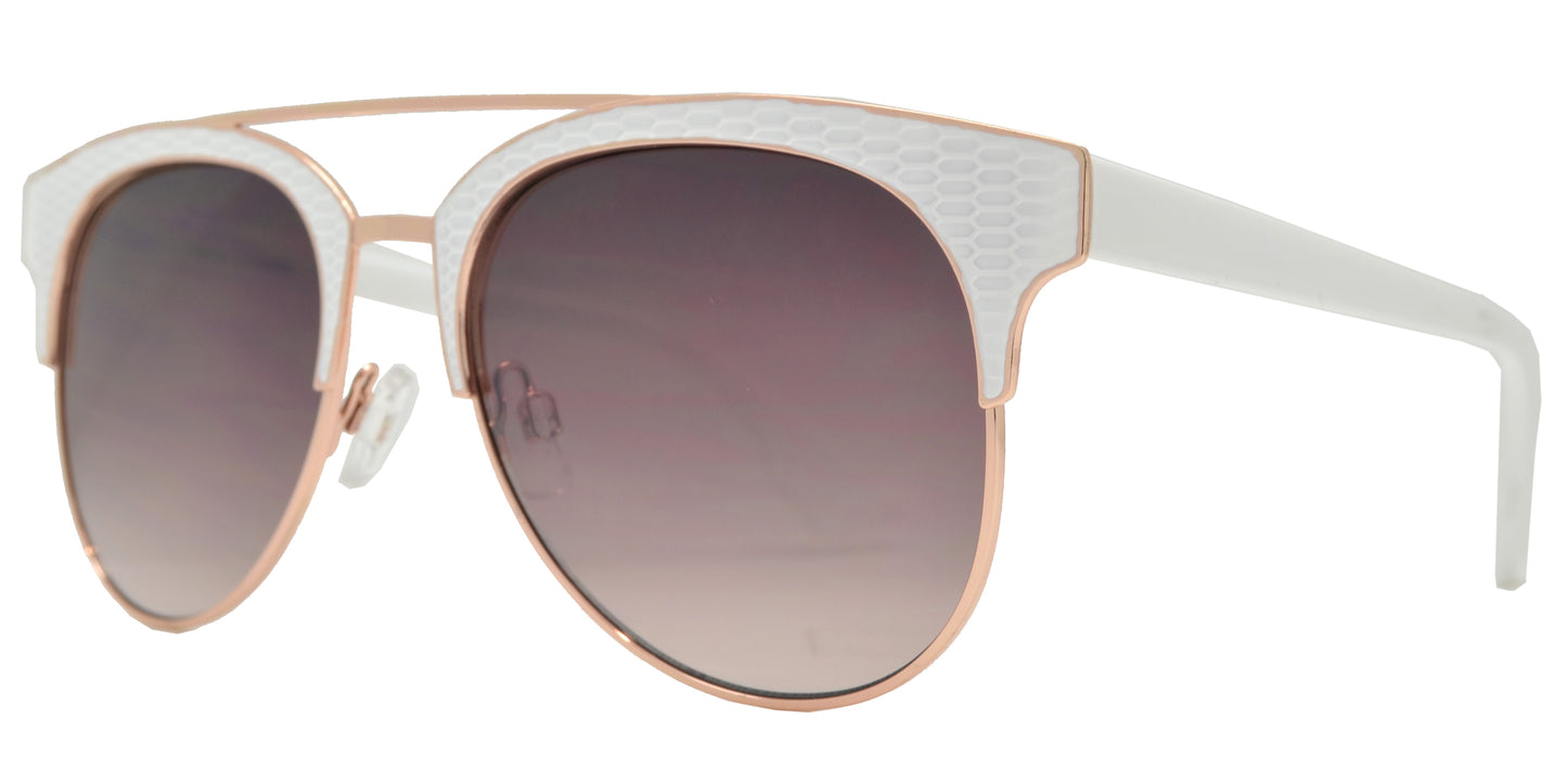 Wholesale - FC 6409 - Women's Modern Metal Aviator Sunglasses with Brow Bar - Dynasol Eyewear
