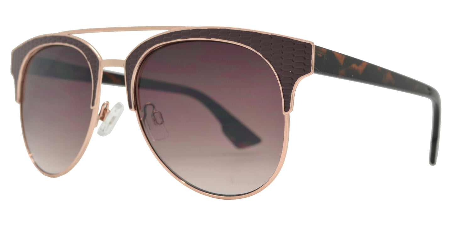 Wholesale - FC 6409 - Women's Modern Metal Aviator Sunglasses with Brow Bar - Dynasol Eyewear