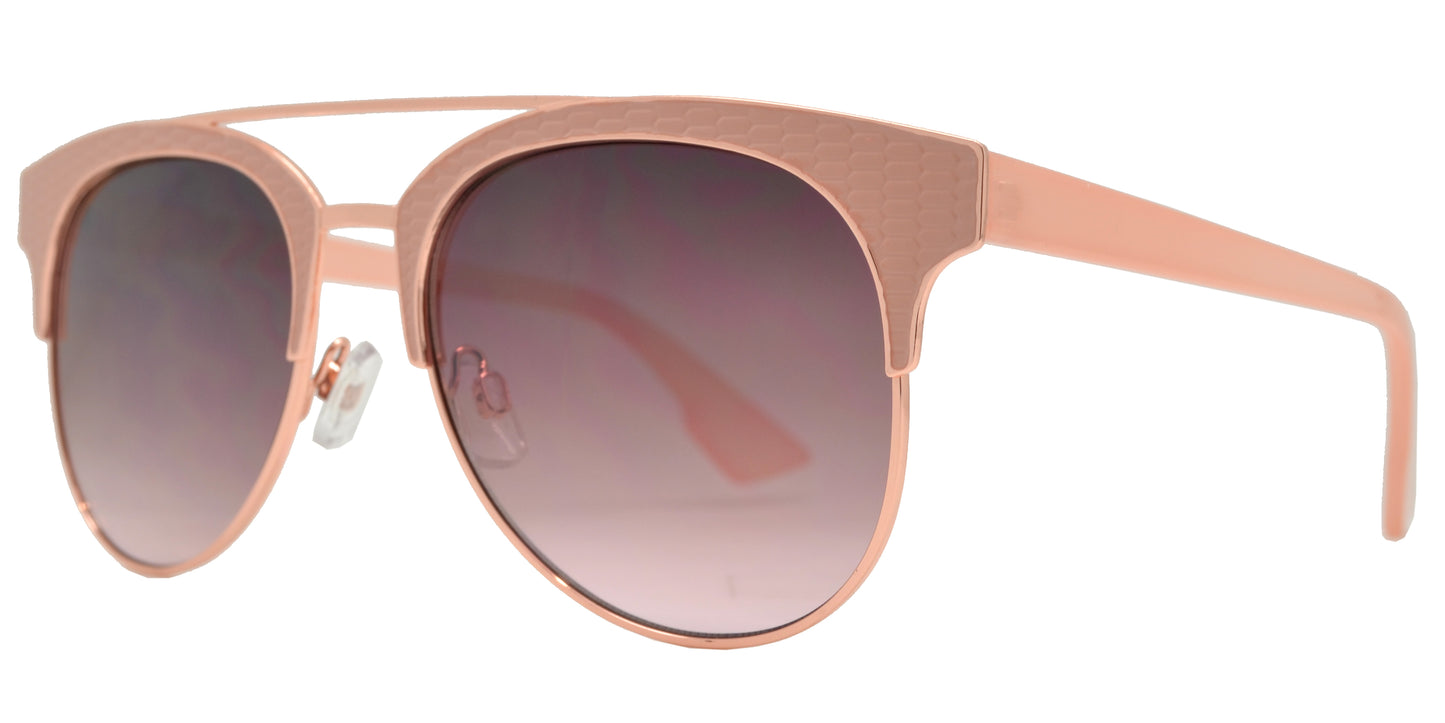 Wholesale - FC 6409 - Women's Modern Metal Aviator Sunglasses with Brow Bar - Dynasol Eyewear
