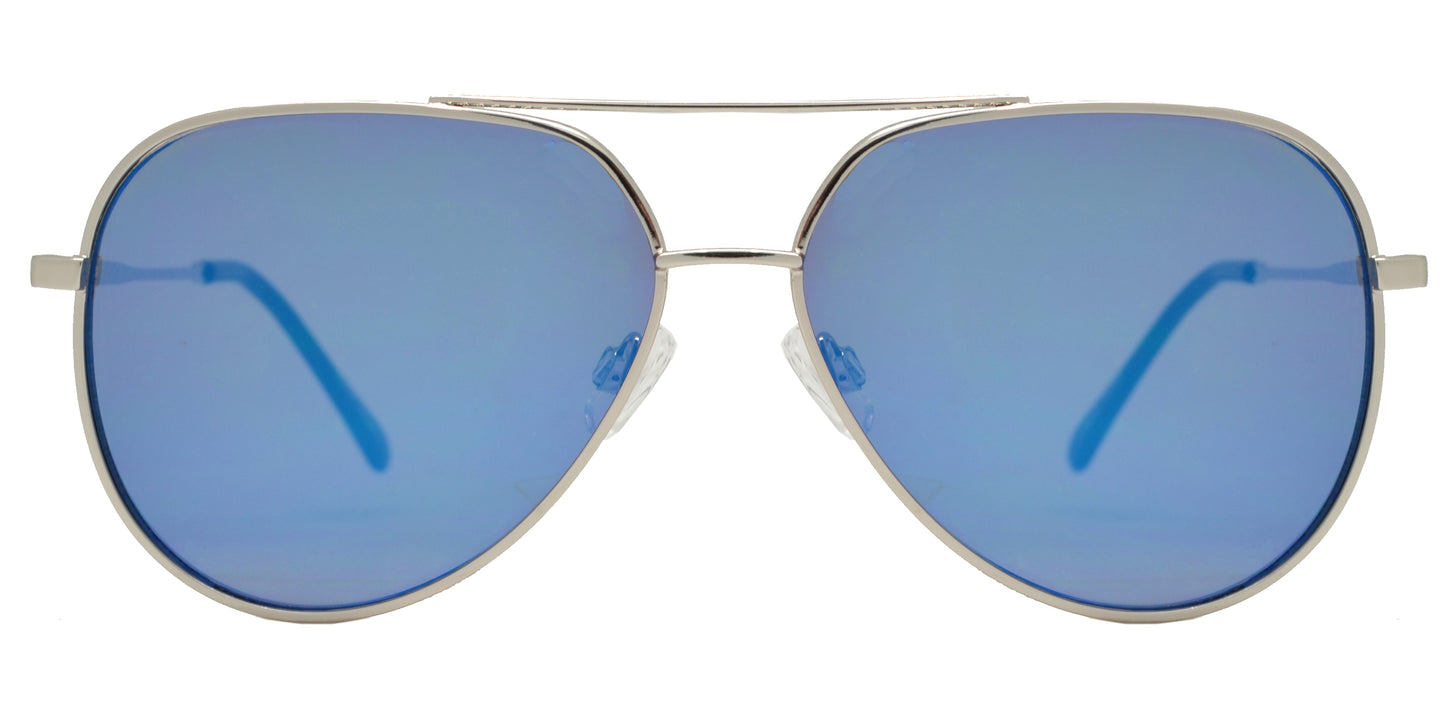 Wholesale - FC 6414 - Oval Shaped Sunglasses with Color Mirror Flat Lens - Dynasol Eyewear