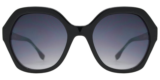 Wholesale - FC 6436 - Women's Plastic Hexagon Sunglasses with Metal Studs - Dynasol Eyewear