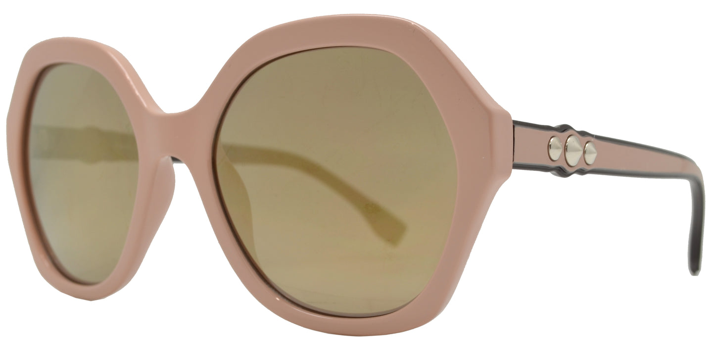 Wholesale - FC 6436 - Women's Plastic Hexagon Sunglasses with Metal Studs - Dynasol Eyewear