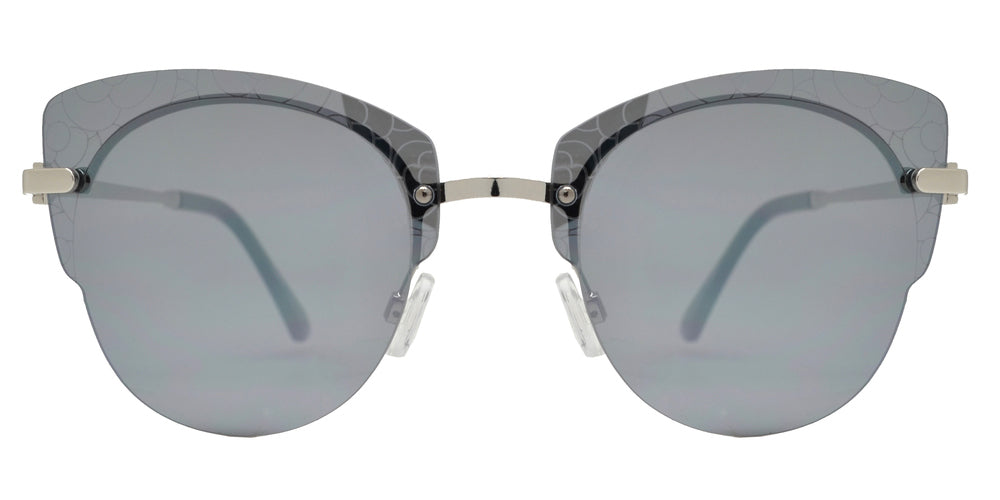 Wholesale - FC 6447 - Rimless Flower Detail Cat Eye Metal Sunglasses - Dynasol Eyewear