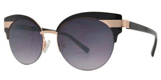 Wholesale - FC 6458 - Semi Rimless Round Lens Metal Cat Eye Sunglasses - Dynasol Eyewear