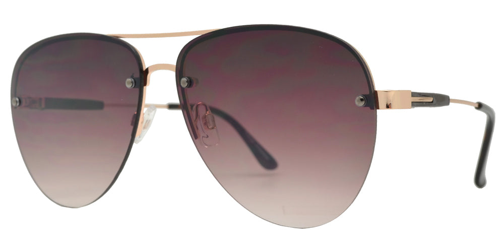Wholesale - FC 6460 - Rimless Oval Shaped Metal Sunglasses - Dynasol Eyewear