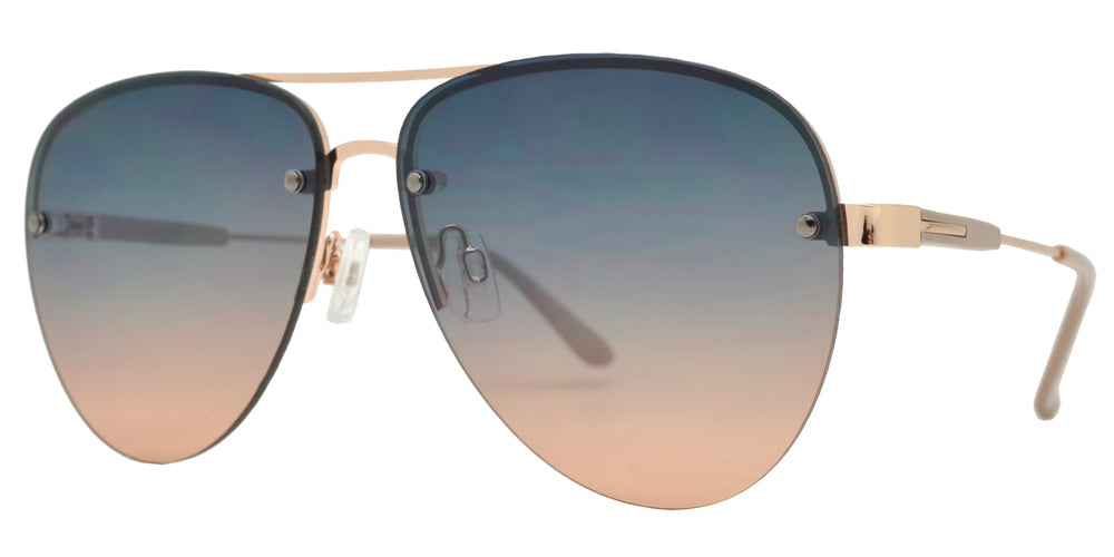 Wholesale - FC 6460 - Rimless Oval Shaped Metal Sunglasses - Dynasol Eyewear