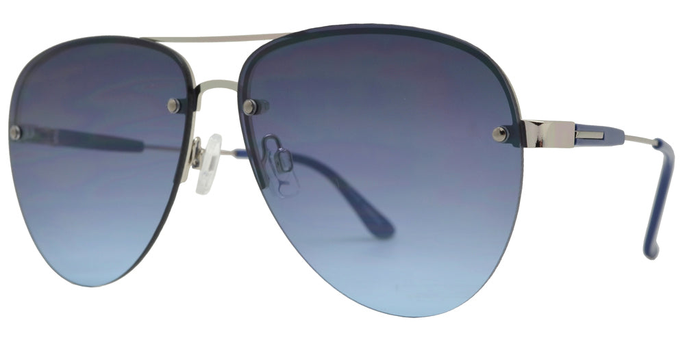 Wholesale - FC 6460 - Rimless Oval Shaped Metal Sunglasses - Dynasol Eyewear