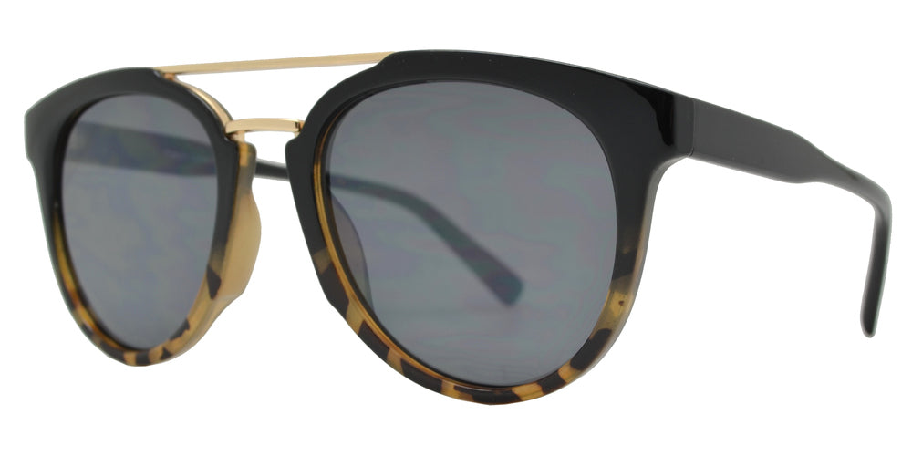Wholesale - FC 6462 - Retro Oval Shaped with Brow Bar Plastic Sunglasses - Dynasol Eyewear