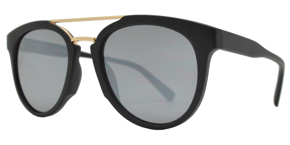 Wholesale - FC 6462 - Retro Oval Shaped with Brow Bar Plastic Sunglasses - Dynasol Eyewear