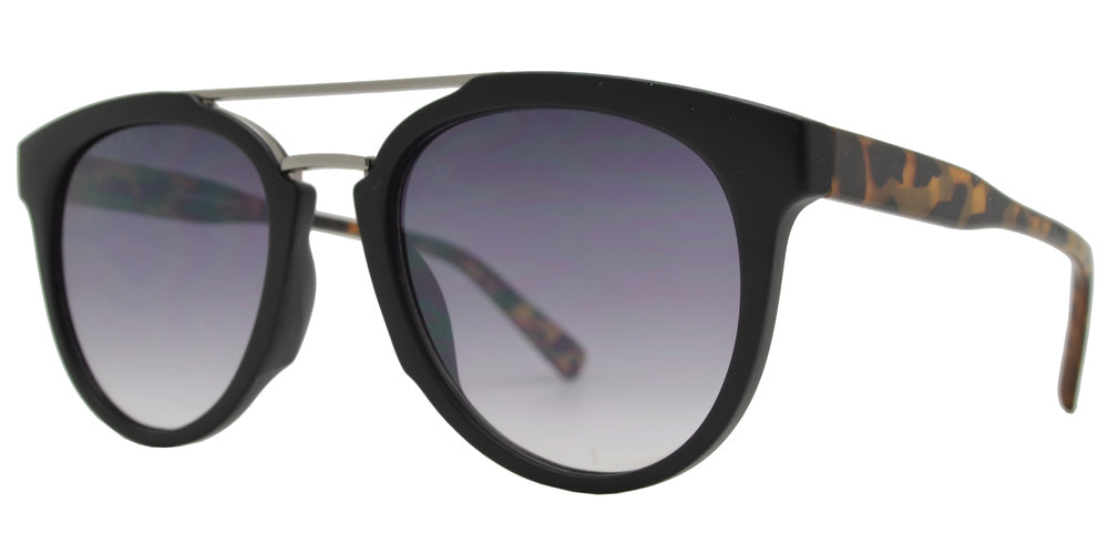 Wholesale - FC 6462 - Retro Oval Shaped with Brow Bar Plastic Sunglasses - Dynasol Eyewear