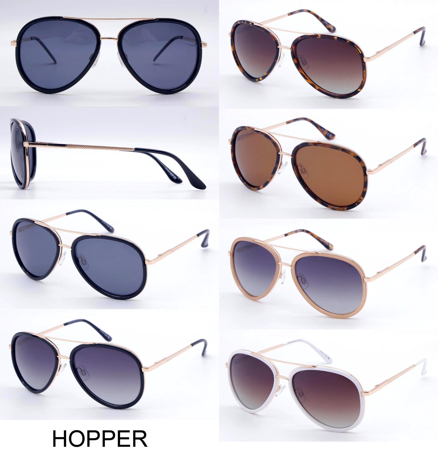 PL Hopper - Polarized Aviator Plastic Sunglasses