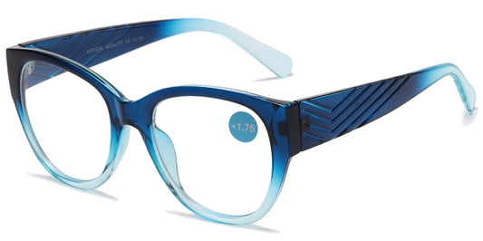 RS 1251 - Large Plastic Round Cat Eye Reading Glasses