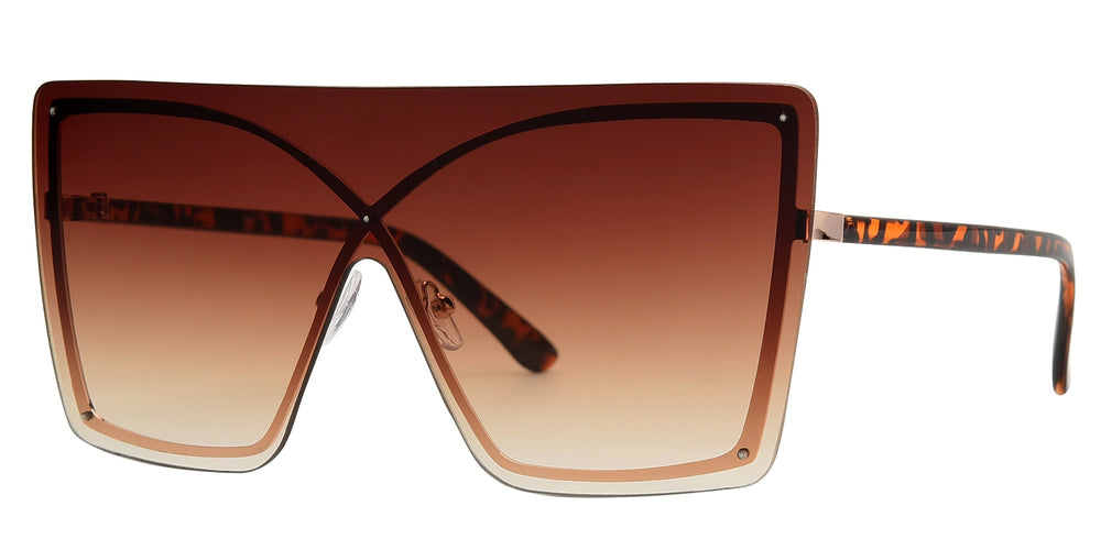 7995 - Plastic Flat Top One Piece Semi-Rimless Oversize Sunglasses –  Dynasol Eyewear