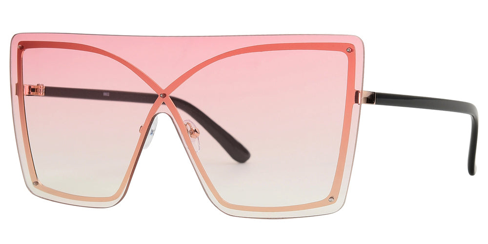 Wholesale - 8802 - Women's One Piece Rimless Flat Top Sunglasses - Dynasol Eyewear