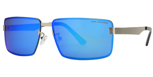 PL 8762 - Rimless Rectangular Metal Polarized Sunglasses