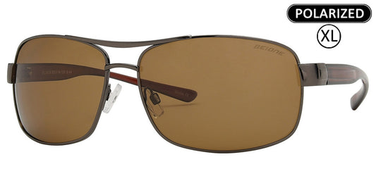 Wholesale - PL 3939 - Men's XL Oversized Rectangular Polarized Metal Sunglasses - Dynasol Eyewear