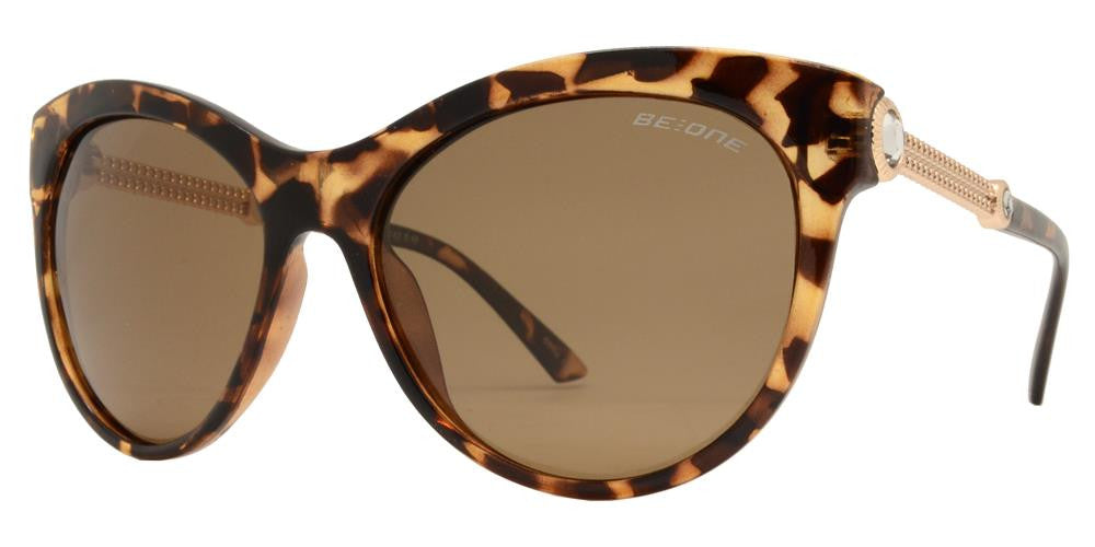 Wholesale - PL Katy - Polarized Women Cat Eye Rhinestone Accent Plastic Sunglasses - Dynasol Eyewear