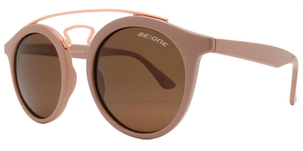 Wholesale - PL Laurel - Polarized Round Brow Bar with Keyhole and Plastic Sunglasses - Dynasol Eyewear