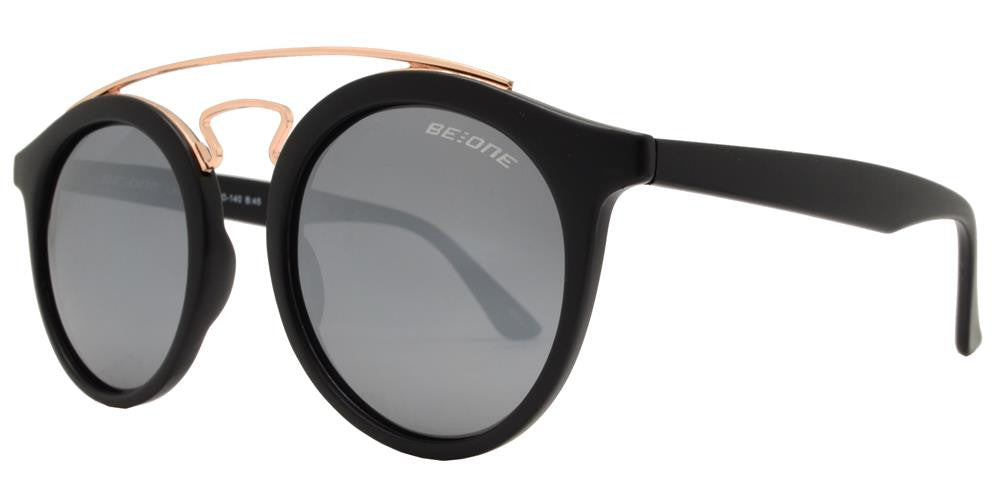 Wholesale - PL Laurel - Polarized Round Brow Bar with Keyhole and Plastic Sunglasses - Dynasol Eyewear