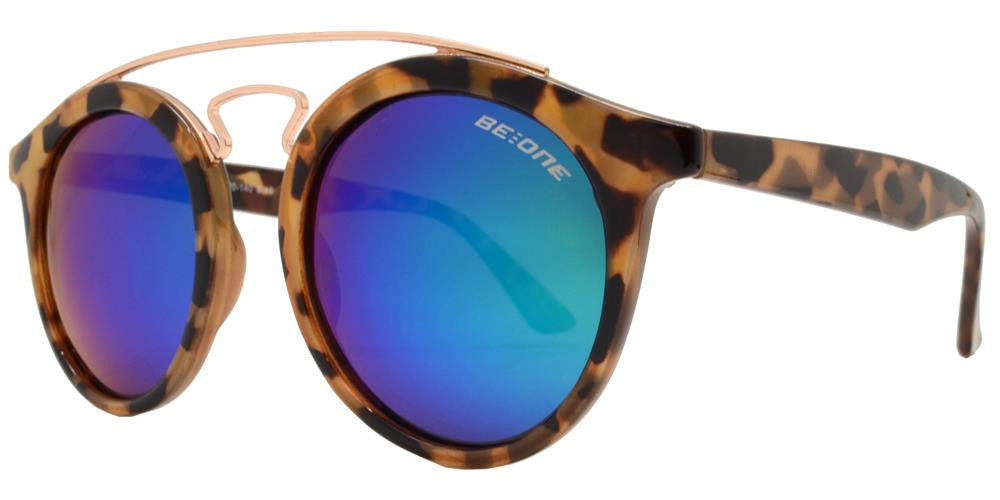 Wholesale - PL Laurel - Polarized Round Brow Bar with Keyhole and Plastic Sunglasses - Dynasol Eyewear