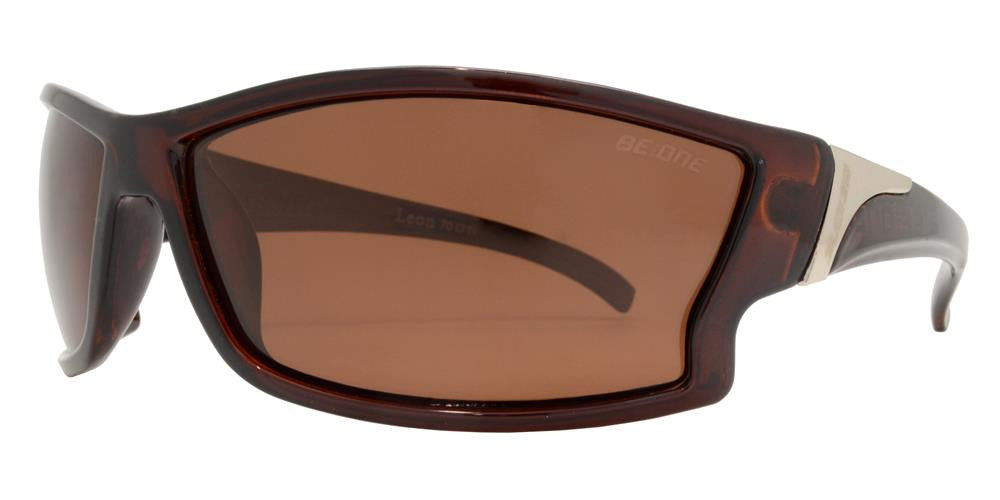 Wholesale - PL Leon - Polarized Men Sport Wrap Around Plastic Sunglasses - Dynasol Eyewear