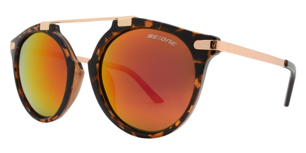 Wholesale - PL Malcolm - Polarized Round Horn Rimmed with Brow Bar Plastic Sunglasses - Dynasol Eyewear