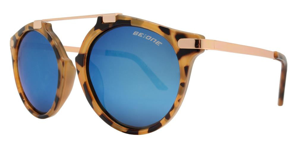 Wholesale - PL Malcolm - Polarized Round Horn Rimmed with Brow Bar Plastic Sunglasses - Dynasol Eyewear