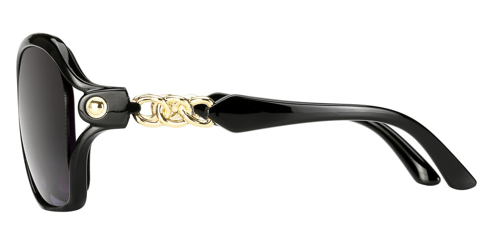 Wholesale - 7876 - Women's Butterfly Sunglasses with Chain Detail Temple - Dynasol Eyewear