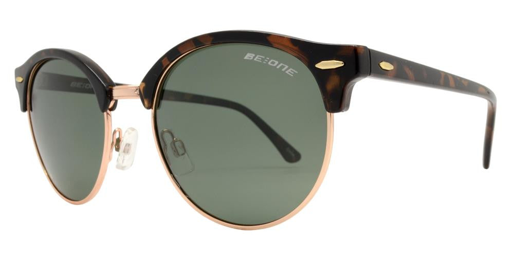 Wholesale - PL Muse - Polarized Round Horn Rimmed Half Frame Plastic Sunglasses - Dynasol Eyewear