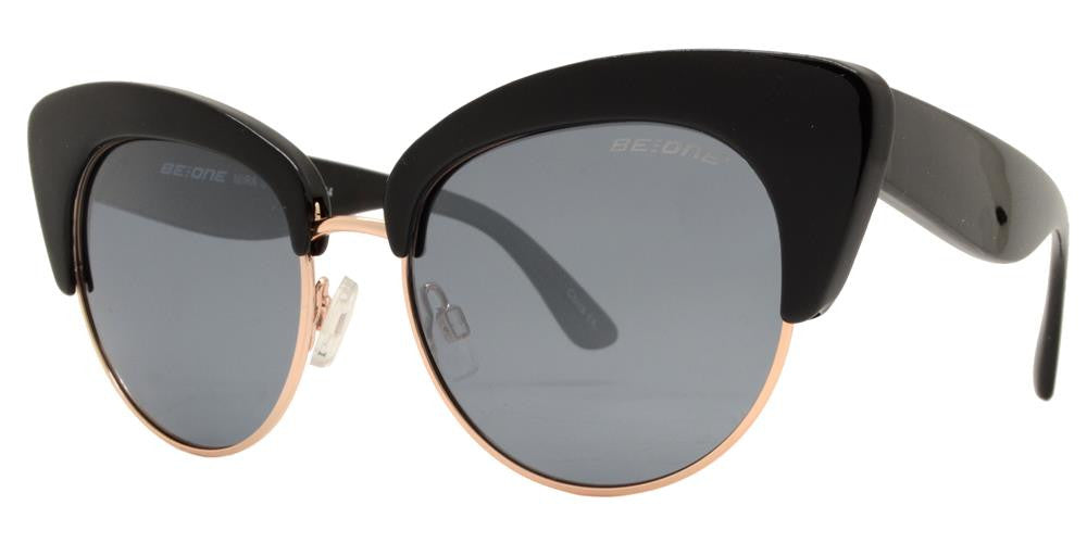Wholesale - PL Mira - Polarized Women Cat Eye Half Rimmed Plastic Sunglasses - Dynasol Eyewear