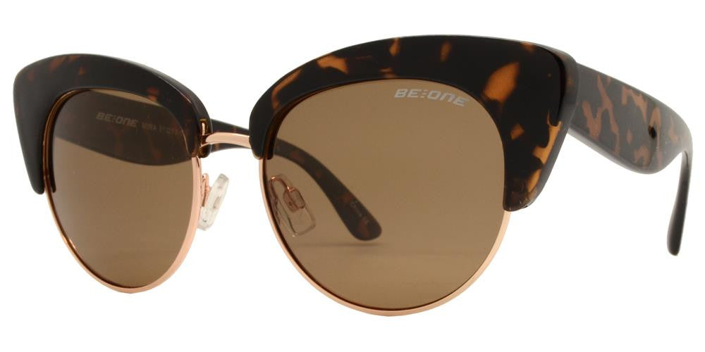Wholesale - PL Mira - Polarized Women Cat Eye Half Rimmed Plastic Sunglasses - Dynasol Eyewear