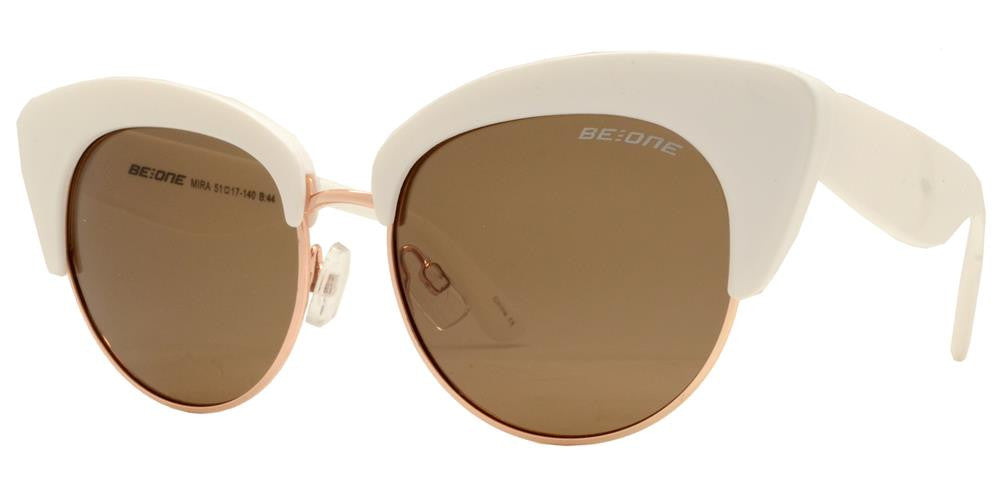 Wholesale - PL Mira - Polarized Women Cat Eye Half Rimmed Plastic Sunglasses - Dynasol Eyewear