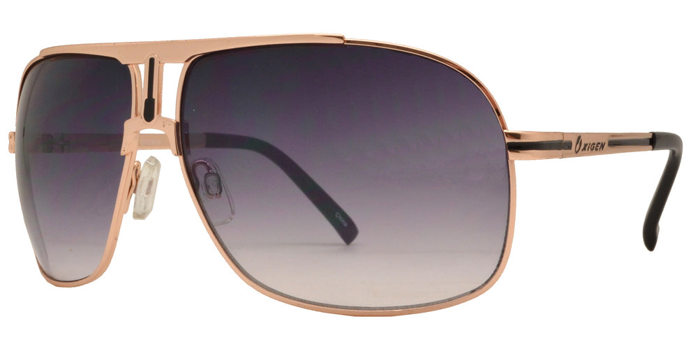 Wholesale - OX 2809 - Retro Metal Square Aviator Sunglasses with Brow Bar - Dynasol Eyewear