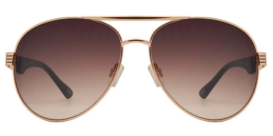 Wholesale - OX 2827 - Classic Metal Oval Shaped with Detailed Temple Sunglasses - Dynasol Eyewear