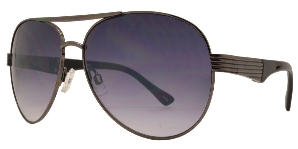 Wholesale - OX 2827 - Classic Metal Oval Shaped with Detailed Temple Sunglasses - Dynasol Eyewear